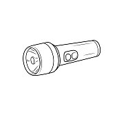 istock Black and white flashlight pictures for coloring cartoons for children. which is a vector illustration for preschool and home training for parents and teachers. 1322707335