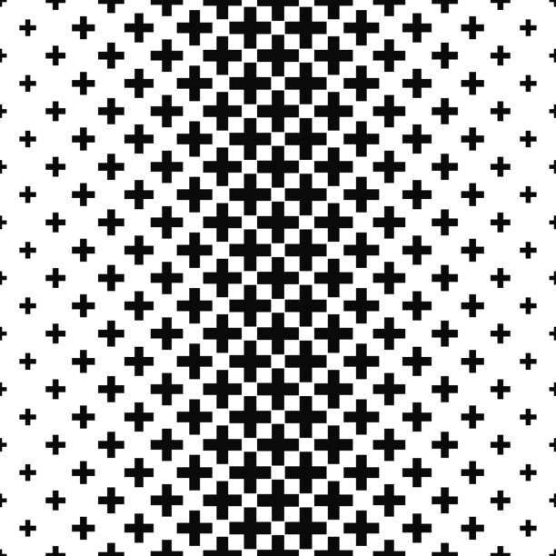 Black and white greek cross pattern background Black and white greek cross pattern design background religious cross patterns stock illustrations