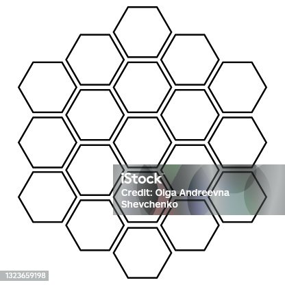 istock Black and white monochrome honeycomb grid background 1323659198