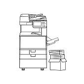 istock Black and white photocopier images for coloring cartoons for children. which is a vector illustration for preschool and home training for parents and teachers. 1322707411