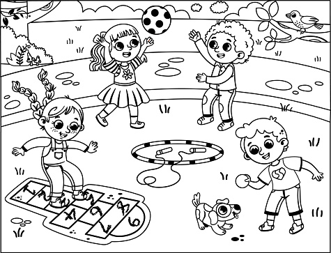 Black and White Playground and Kids