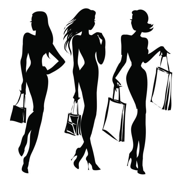 Royalty Free Fashion Boutique Background With Black And White Woman ...