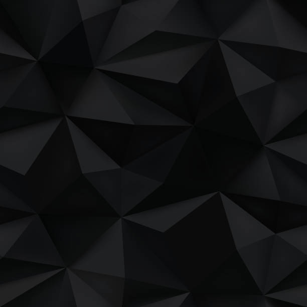 Black background. Abstract triangle crumpled texture. Black background. Abstract triangle mesh prism texture. 3D low poly crumpled piked pattern vector illustration. metal patterns stock illustrations