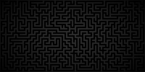 Black background Vector background maze patterns stock illustrations