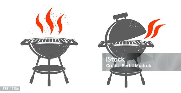 istock Black BBQ Grill illustrations. 875147136