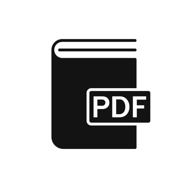 Black Book Pdf Format Icon. Vector Illustration