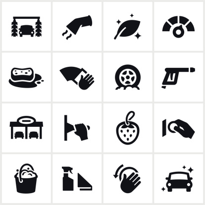 Black Car Wash Icons