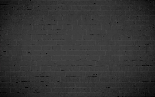 Black colored brick pattern wall texture grunge background vector illustration