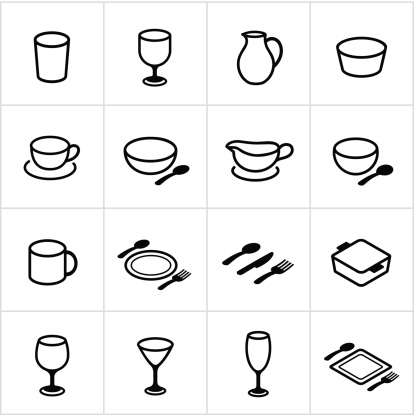 Black Dishes Icons
