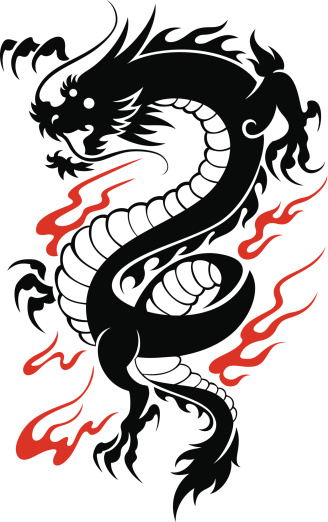 Black dragon vector illustrations vector
