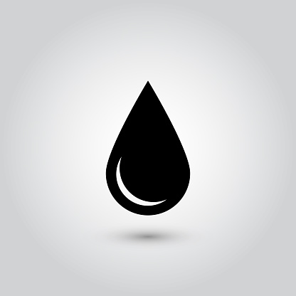 Black Drop Icon Oil Or Water Symbol Simple Flat Vector ...