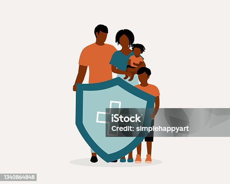 istock Black Family Health Insurance Concept. 1340864848
