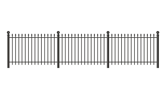 Black forged lattice fence. vector illustration isolated on white background
