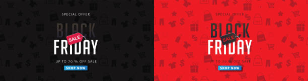 black friday 22 Black friday sale banner layout design template. Vector illustration black friday shoppers stock illustrations