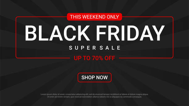 Black Friday banner design template for promotion, vector illustration  black friday shoppers stock illustrations
