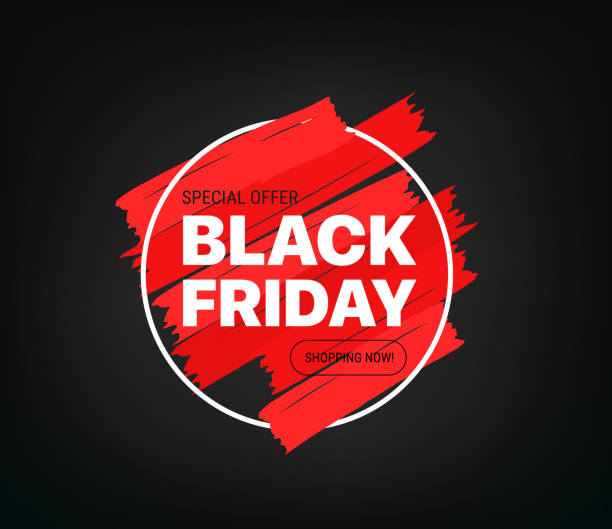 ilustraciones, imágenes clip art, dibujos animados e iconos de stock de black friday venta banner pancarta negro. ilustración vectorial - black friday shoppers