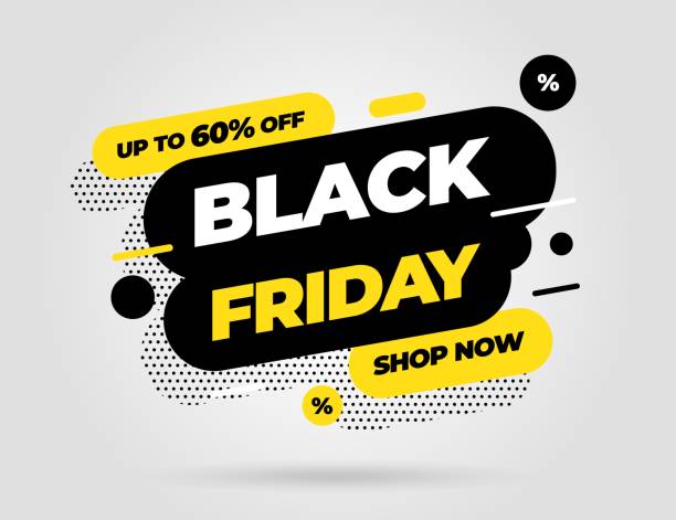 ilustraciones, imágenes clip art, dibujos animados e iconos de stock de negro diseño de plantilla de banner de venta viernes. ilustración de vector. - black friday shoppers