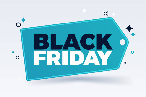 Black Friday Black Friday tag design black friday shoppers stock illustrations