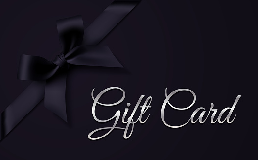 Black Gift Card with Black Bow