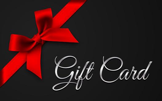 Black Gift Card with Red Bow
