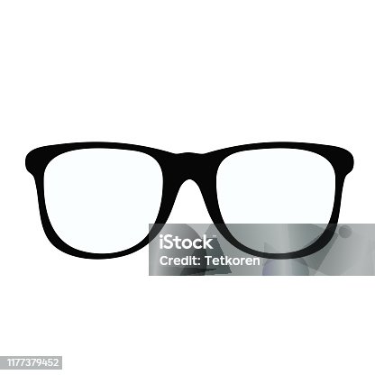 istock Black glasses icon on white element for design, stock vector illustration 1177379452