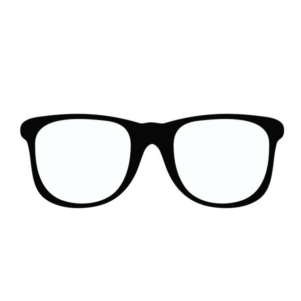 schwarze brille symbol auf weißem element für design, lager vektor-illustration - brille stock-grafiken, -clipart, -cartoons und -symbole