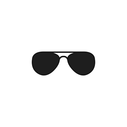 Black glasses. Vector icon illustration.