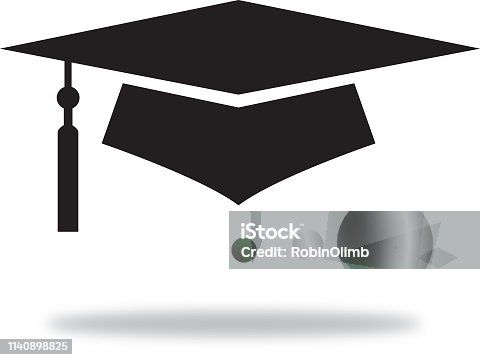 istock Black Graduation Cap With Shadow 1140898825