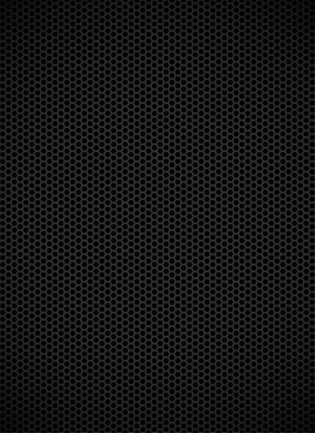 Black grille background Modern black industrial metal mesh vector background metal patterns stock illustrations