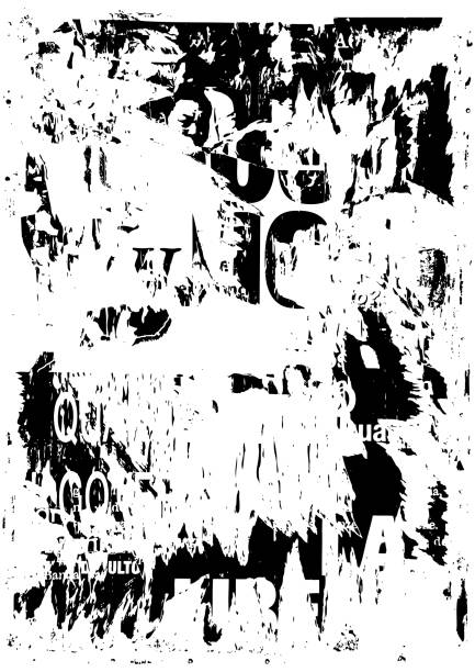 Black grunge ripped poster background vector art illustration