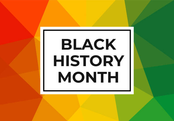 Black history month celebration vector banner. Art with low poly abctract modern African colors. African-American History Month illustration for social media, card, poster. Black history month celebration vector banner. African-American History Month illustration for social media, card, poster. Art with low poly abstract modern African colors. black history month stock illustrations