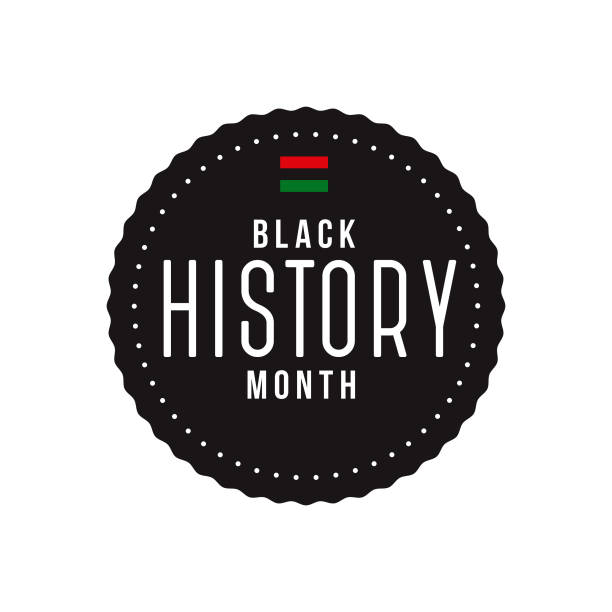 Black History Month Label An event label isolated on a transparent background. Color swatches are global for quick and easy color changes throughout the file. The color space is CMYK for optimal printing and can easily be converted to RGB for screen use. black history month stock illustrations