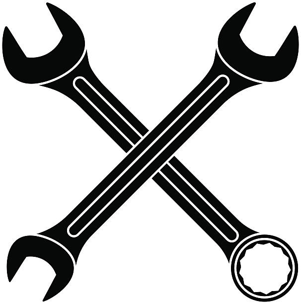 Royalty Free Silhouette Of The Crossed Wrenches Clip Art Royalty Free Silhouette Of The Crossed Wrenches Clip Art