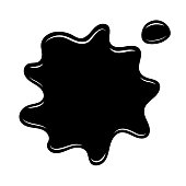 istock Black ink blob splash. Slime isolated on white background. 1307930439