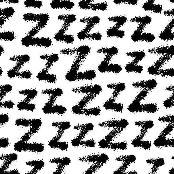 Black ink letter Z isolated on white background. Cute monochrome seamless pattern. Vector simple flat graphic hand drawn illustration. Texture. Black ink letter Z isolated on white background. Cute monochrome seamless pattern. Vector simple flat graphic hand drawn illustration. Texture. sleeping patterns stock illustrations