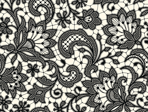 Black lace Seamless Pattern