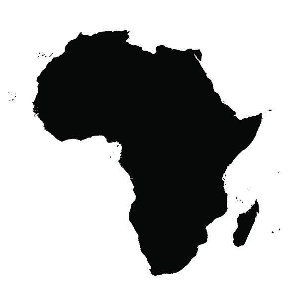 czarny mapa afryki - south africa stock illustrations