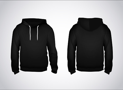 Download Black Mens Sweatshirt Template With Sample Text Front And ...