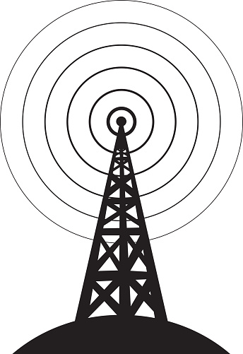 RADIO TOWER WITH RADIO WAVES