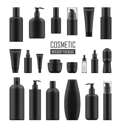 Black packages for luxury cosmetic