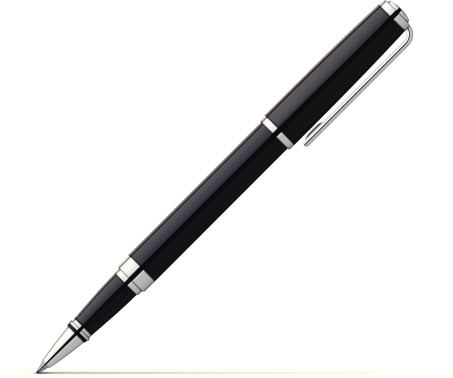 Black Pen on white background.