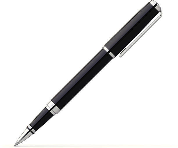 Black Pen Black Pen on white background. ballpoint pen stock illustrations