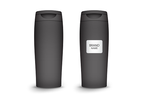 Download Black Plastic Shampoo Bottle Mockup Template Product ... Free Mockups