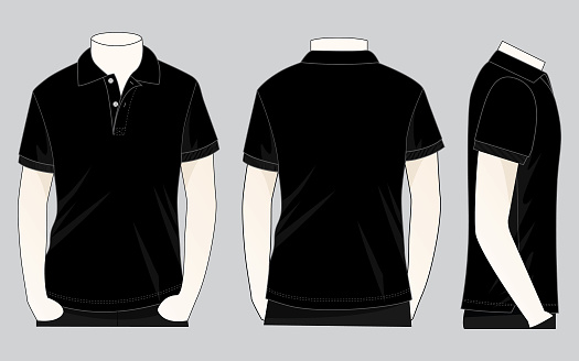 Download Black Polo Shirt For Template Stock Illustration ...