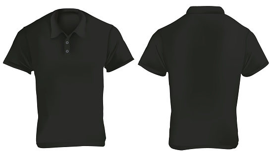 Black Polo Shirt Template Stock Illustration - Download Image Now - iStock