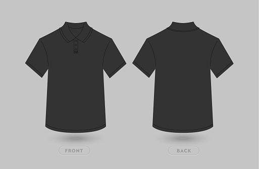 Black Polo T Shirt Vector Mockup Polo Polo Shirt Front And