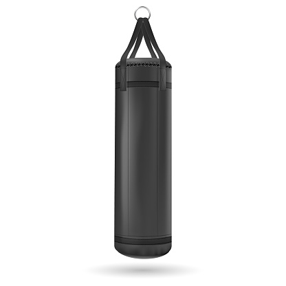 Black punching bag. Vector illustration