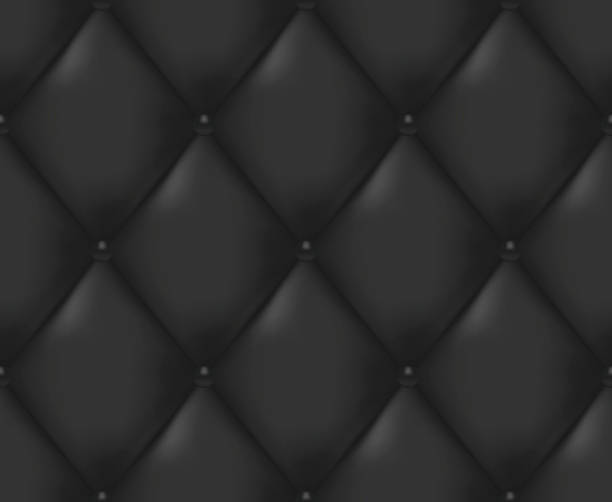 Black Quilted Seamless Vector Pattern vector art illustration