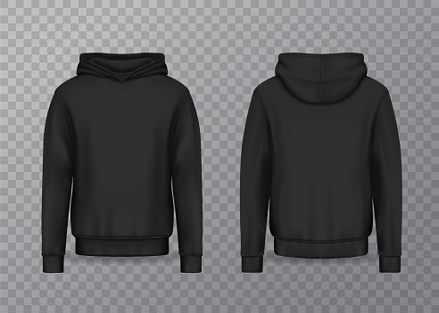 Download Black Realistic Men Hoodie Stock Illustration - Download ...