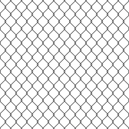 Black seamless chain link fence background.